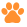 Orange pet paw icon